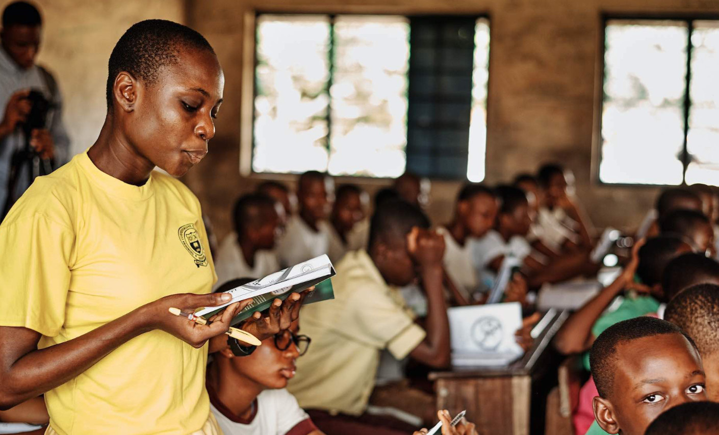 School kids learning